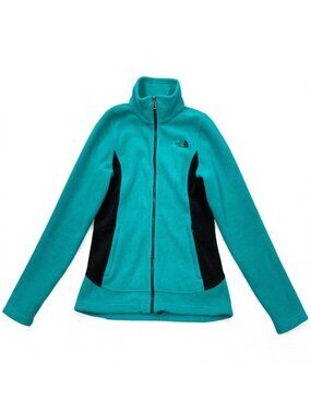 The North Face Turquoise Black Fleece Full Zip Jacket Women's Small
